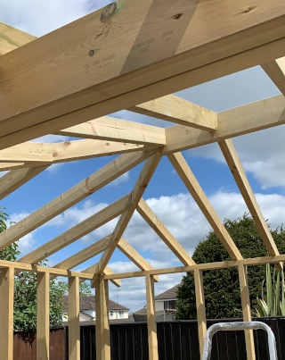 Shed with Hip Roof Framing