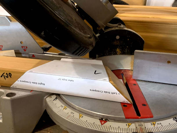 Cutting Hip Rafters using Paper Rafter Cutting Templates