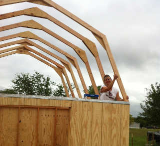 Shed with Gambrel Roof Framing