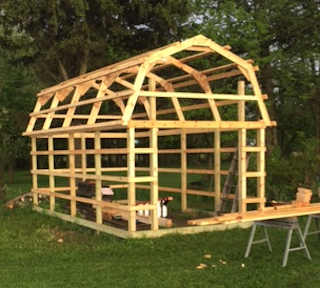 Shed with Gambrel Roof Framing