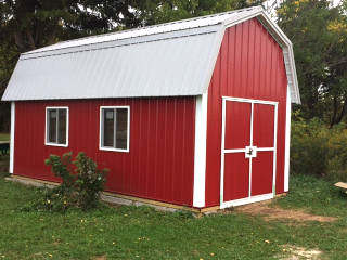 Shed with Gambrel Roof Framing
