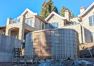 Oval concrete stair formwork