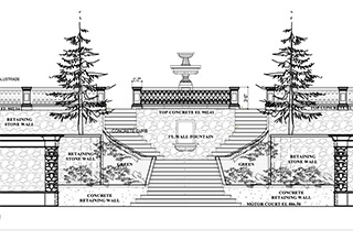 Oval concrete stair formwork